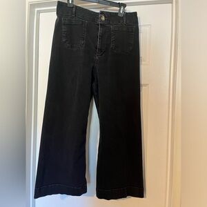 Anthro Colette Denim High-Rise Cropped Wide-Leg Jeans by Maeve. Size 32